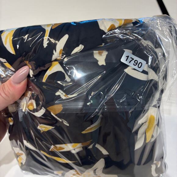 NWT Mango Black Floral Belted Shirt Midi Dress Small - Picture 14 of 14